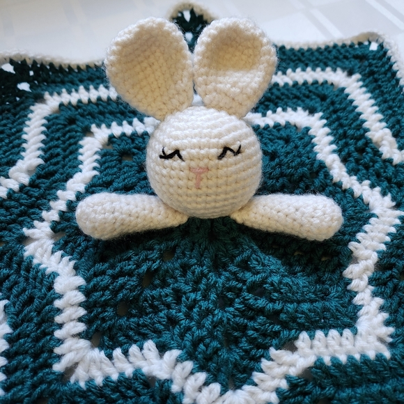 Hand Crocheted Bunny Lovey - Picture 2 of 5
